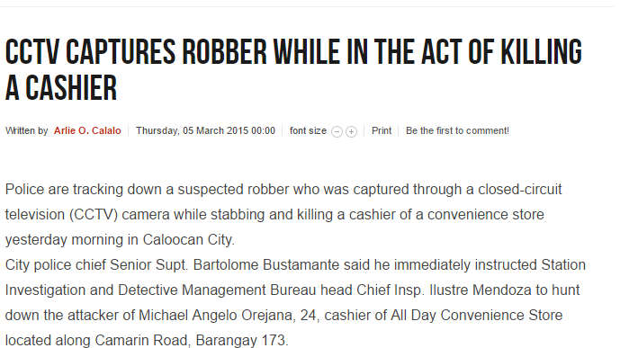 The Daily Tribune News CCTV captures robber while in the act of killing a cashier